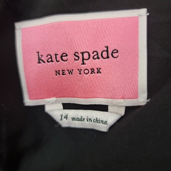 KATE SPADE Womens 14 Wallflower Jacquard Dress Pink Black Metallic A Line Knee - Picture 6 of 16